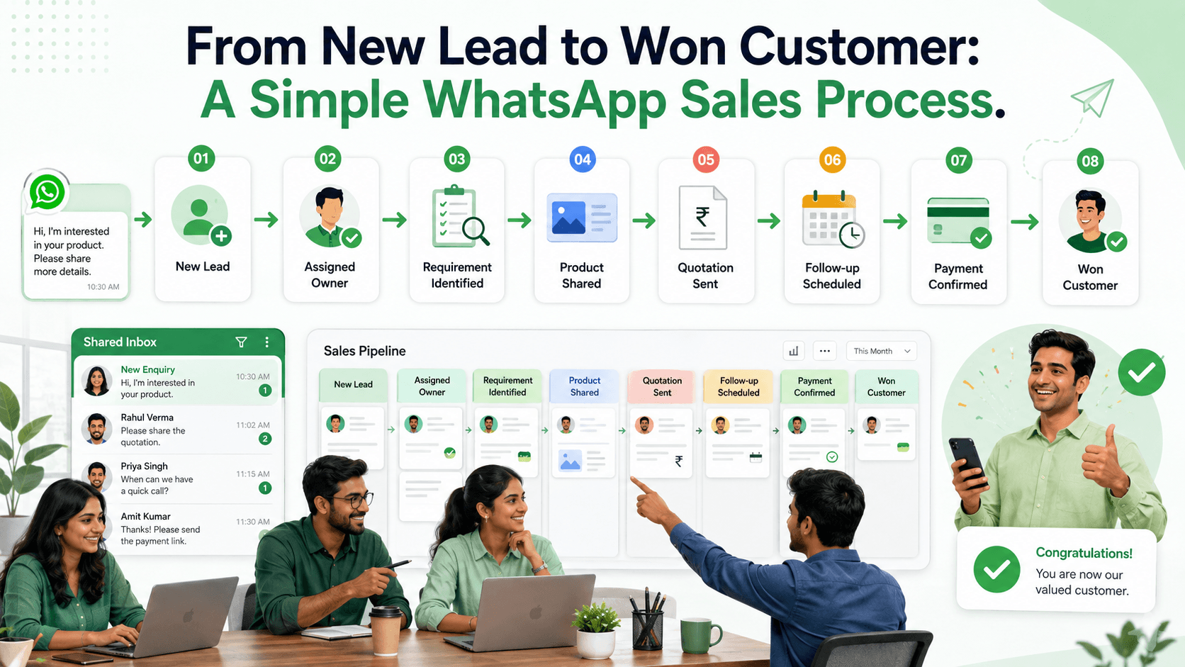 From New Lead to Won Customer: A Simple WhatsApp Sales Process