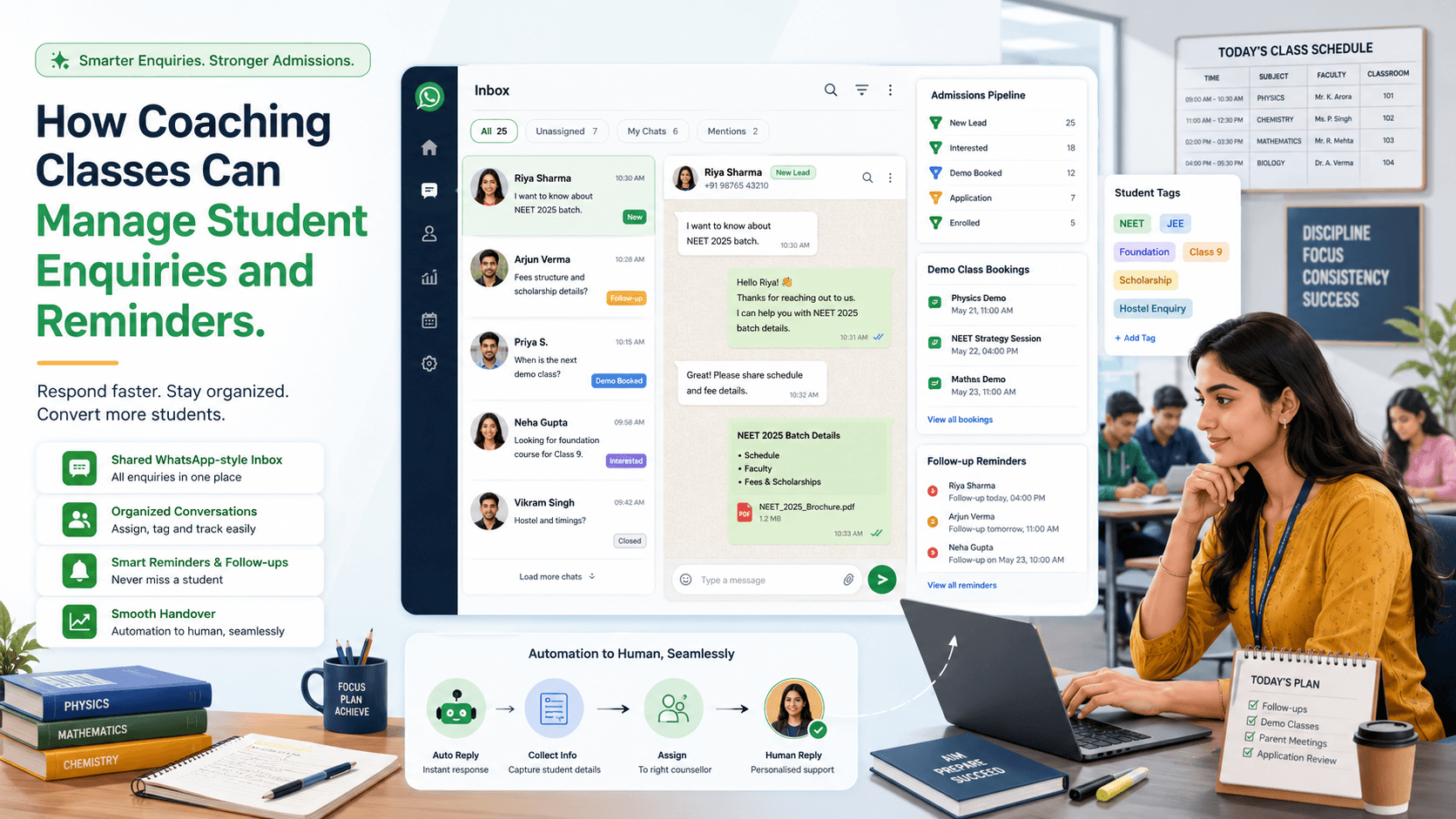 How Coaching Classes Can Manage Student Enquiries and Reminders